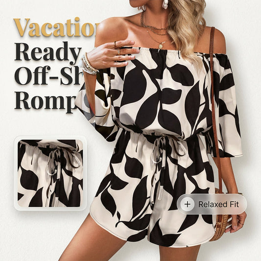 🔥Factory Direct Sales：50% RABATT!🔥 Överall för kvinnor med off-shoulder shorts