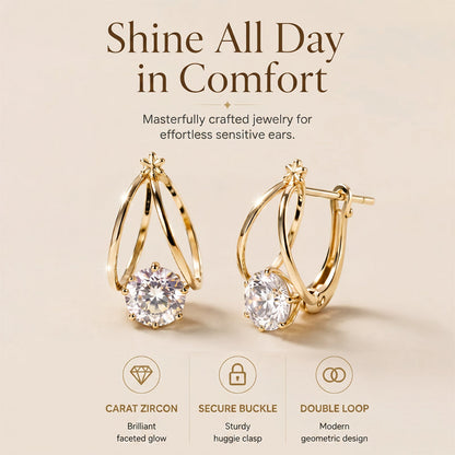 ✨30% RABATT NU! ✨💎 Double Hoop Zirconia Earrings