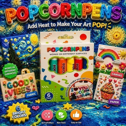 🎁50% RABATT NU!! 🔮 Magiska Popcorn-pennor – Rita i 3D med ett drag! 🎄 DIY Bubbelritpennor