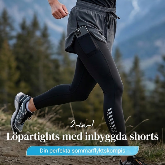🔥50% RABATT!🔥 2-i-1-löpartights  med inbyggda shorts