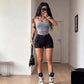 🥳SOMMARREA🥳50% RABATT! 🔥Damshorts med hög midja och fickor