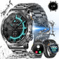 ⌚ 50 % RABATT NU! 🏃 Smartklocka för herrar i militärstil – 1,7" AMOLED, 1100 mAh, IP68 vattentät & LED-ficklampa – perfekt för äventyr 🔦