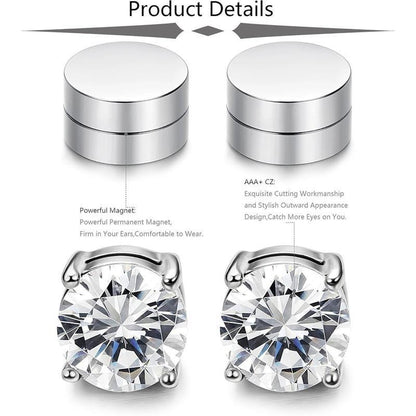 💎 Köp 1 få 1 gratis✨ Magnetiska Zirkonörhängen – Inget Piercingbehov & Elegant Design 🌟