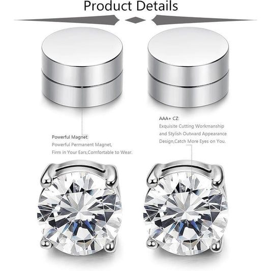 💎 Köp 1 få 1 gratis✨ Magnetiska Zirkonörhängen – Inget Piercingbehov & Elegant Design 🌟