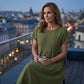👗 50% RABATT! ✨ Plisserad Klänning för Kvinnor med Korta Ärmar & Fickor – Bomull-Linneblandning, Bekväm & Perfekt för Sommar ☀️