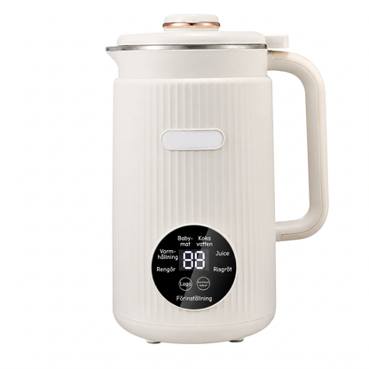 Automatisk sojamjölksmaskin för hushållsbruk och kraftfull mixer med 1500 ml kapacitet, filterfri, multifunktionell matberedare med 10 blad och innerfoder av 304 rostfritt stål