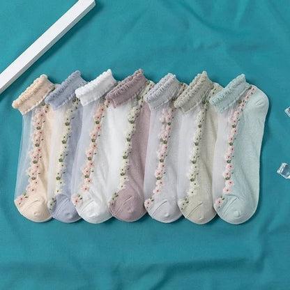 🌸Summer Floral Breathable Socks ( 7 pairs )🌸