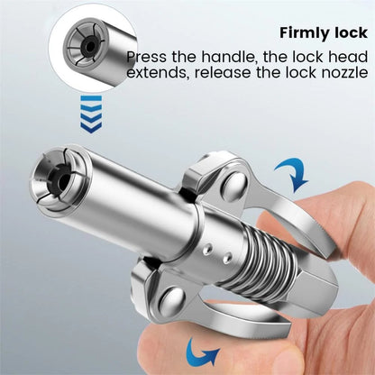 🔩 KÖP 3 FÅ 2! ✨ Smörjkoppling med Fjäderflexslang - 360° Svängbar Universalkoppling för Tunga Industrier och Fordonsunderhåll 🚗⚙️