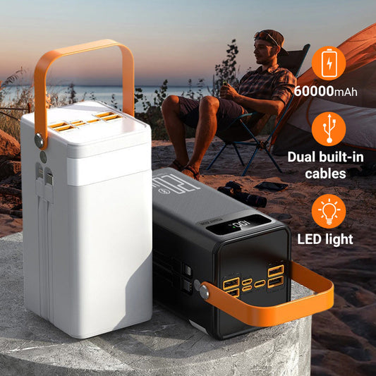 💥 50 % RABATT! 🚀 Lätt powerbank med LED🎒