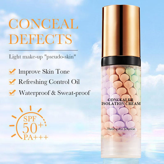 ✨50% RABATT NU! !✨3-färgad Delikat Hydrering Ljusa Hudton Vattenfast Concealer Isoleringskräm