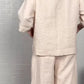 👚 50% RABATT 🌾 | 2-delat Set – Bomull & Linne, Oregelbunden Fåll & Vida Byxor