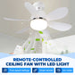 2-i-1 Takfläkt med LED-belysning och Fjärrkontroll