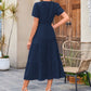 👗 Nyhet 53% RABATT 🎁 | Kortärmad V-ringad Långklänning – Flödande & Sommarchic