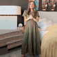 👗 Nyhet 53% RABATT 🎁 | Kortärmad V-ringad Långklänning – Flödande & Sommarchic