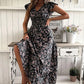 👗50% RABATT NU!🎀Flödande maxiklänning med V-ringning och blommönster