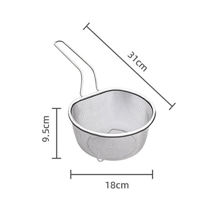 📢📢50% RABATT NU!! ⏰Rostfritt 304 stålsikt med ergonomiskt handtag – Fin & grovmaskig, värmetålig & upphängbar för alla köksuppgifter!