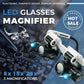LED-Glasögonförstoringsglas 8x/15x/23x | Med LED-lampor och utbytbara linser