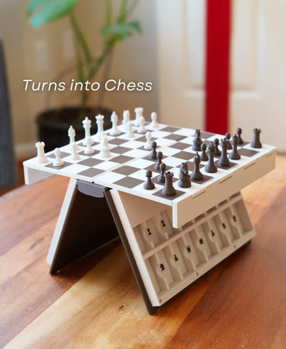 ✨ 50 % RABATT JUST NU✨ Internationell magnetisk schacklåda – Bärbart schackspel förklätt till bok med hopfällbart stativ ♟️📚