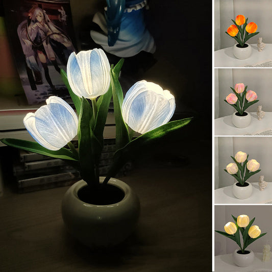 🔥 50% RABATT! 🔥LED tulpan nattlampa blomsterbordslampa🌷