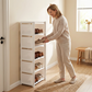 👟Vertikal Shoe Rack för Ingång – Utrymmesbesparande, Stabil Metallram & Enkel Montering
