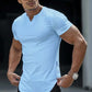 🏋️ 50% RABATT 👕 | Enfärgad Herr-T-shirt – Sportig Slimfit & Unik V-ringning
