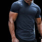 🏋️ 50% RABATT 👕 | Enfärgad Herr-T-shirt – Sportig Slimfit & Unik V-ringning