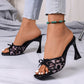 Kvinnors mode Square-Toe Open-Toe högklackade sandaler