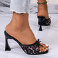 Kvinnors mode Square-Toe Open-Toe högklackade sandaler