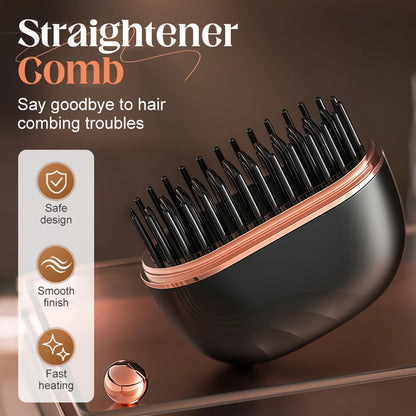 🔥Riktigt bra erbjudande!!💇‍♀️Mini-hårplattkam, sladdlös