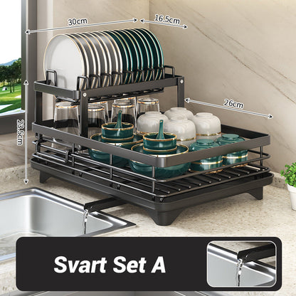 ⏳Begränsad tid 50 % Rabatt⏰Hushålls tvåvånings diskställ för köket🍽️