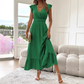 👗 50% RABATT NU! 💃 V-ringad Maxi-klänning med Volanger |Midjedefinition | Smickrande Passform|Elegant Design  🌸