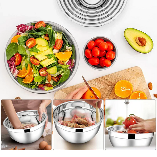 🥣 50% RABATT NU! 🔪 6 Skålar i Rostfritt Stål med 3 Rivjärnstillbehör✨