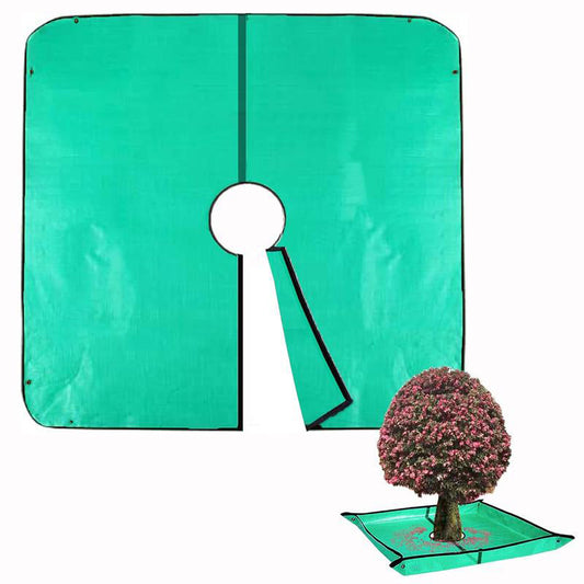 🌿 50% RABATT!🌿 Trädgårdspresenning 200 × 200 cm med 30 cm hål för beskärning – Skyddar ogräs, andningsbar & perfekt för fruktträd och buskar 🍎