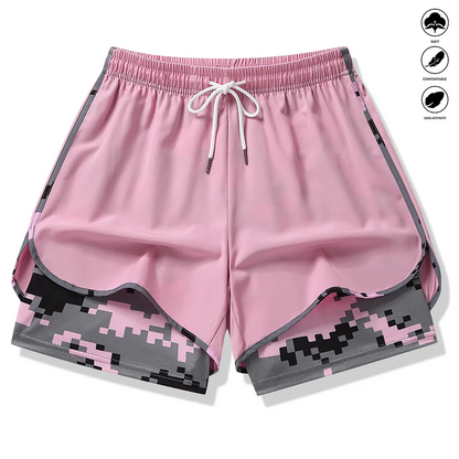 🏃‍♀️ 60% RABATT 🔥 | 2-i-1 Sportshorts – Andningsbart & Kamouflagefoder