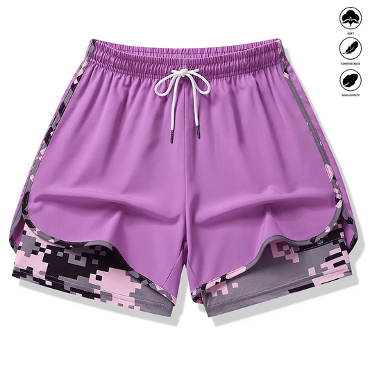 🏃‍♀️ 60% RABATT 🔥 | 2-i-1 Sportshorts – Andningsbart & Kamouflagefoder
