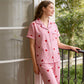 ⏳50 % rabatt under en begränsad tid⏰Randigt pyjamas-set för damer med hjärtmönster🛋️👚👖