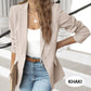 🌹 50% RABATT NU! 🌹 Elegant mjuk enfärgad jacka med knappar och uppknäppning|Kvalitetssäkring