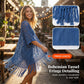 👗 50 % RABATT!🌿 Stickad damkofta med knäppning fram – i luftigt, genombrutet stickat tyg med fransar i nederkanten. Figursydd modell med vackert fall. Passar perfekt till badkläder eller jeans.🌊✨