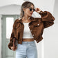 👗 50% RABATT🧥Women's Cropped Corduroy Jacket with Balloon Sleeves