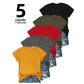 👕 50% RABATT! 🔥 5-pack Mångsidiga Enfärgade T-shirts – Mjuk Bomull, Andningsbara & Perfekt För Vardagsbruk 👚