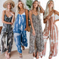 ☀️👗 50 % RABATT NU! 🌸Dammode Spaghetti Strap Tryckt Jumpsuit