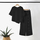 👚 50% RABATT! 🌸Tvådelade Set för Kvinnor: Topp med Oregelbunden Fåll och Vida Byxor