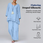 👚 50% RABATT! 💃 Ledig Löstsittande Tuniktopp & Byxset med Vida Ben – Bekväm Passform, Lätt Tyg & Perfekt För Varma Dagar 🌸