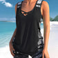 🏖️Sommarrea 40% rabatt🏝️👙 Dam tankini-set med magkontroll och inbyggd bh – smigrande boho-baddräkt med shorts