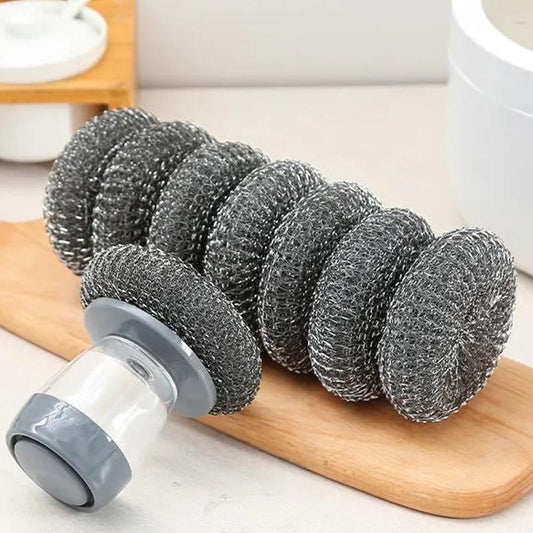 📢📢50% RABATT!! ⏰ Köksborste med Inbyggd Tvåldispenser – Ergonomiskt Grepp & Perfekt för Disk & Kastruller 🧼