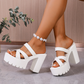 👡 50% RABATT! 💃 Dam Chunky Klacksandaler med Plattform – Bekväm, Stabil & Perfekt För En Trendig Sommarlook ☀️