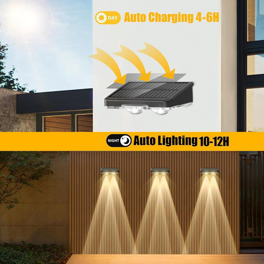 🔥🎁Nyhet 50 % RABATT🔥Solar Outdoor Wall Light – 3 Color & Rainbow