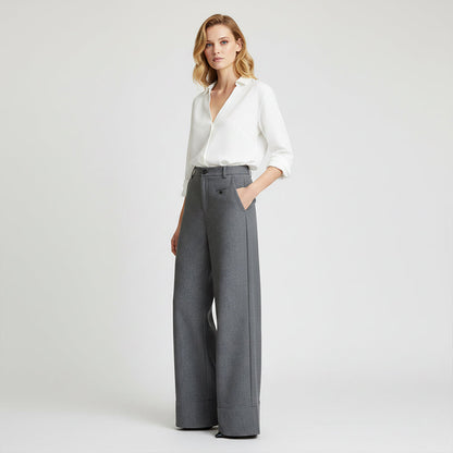 👖 50% RABATT NU! 🌸Kortbyxor med hög midja och vida ben för dam