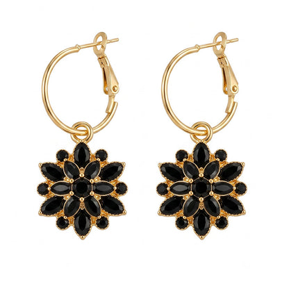 🌹 50 % RABATT JUST NU! 🖤 Svarta blommiga hängeörhängen – elegant design, lätta och perfekta till festklädsel eller för en sofistikerad vardagslook ✨