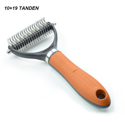 🔥 50% RABATT! 🔥Dubbelsidig avfallningsborste för husdjur – 2 sidor, ergonomiskt handtag & skonsam mot huden 🐕🐈